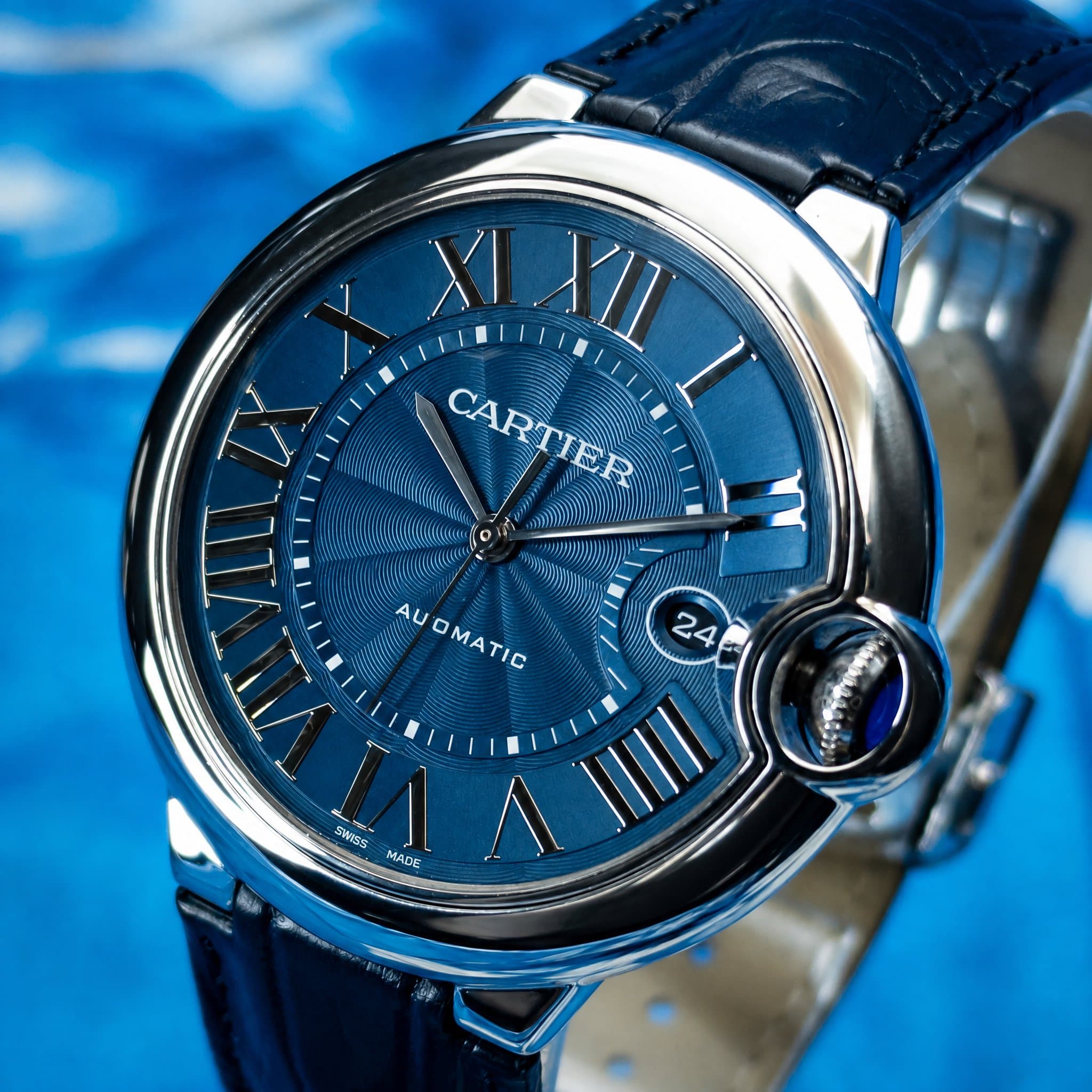 Cartier Cartier Ballon Bleu 42mm Blue textured/guilloché dial (Ref. WSBB0027) — photo 5